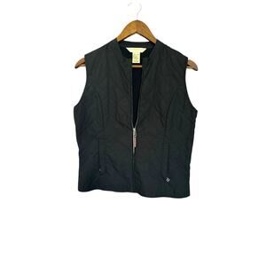Geoffrey Beene Black Vest M Quilted Whimsigoth Grunge Witch Preppy